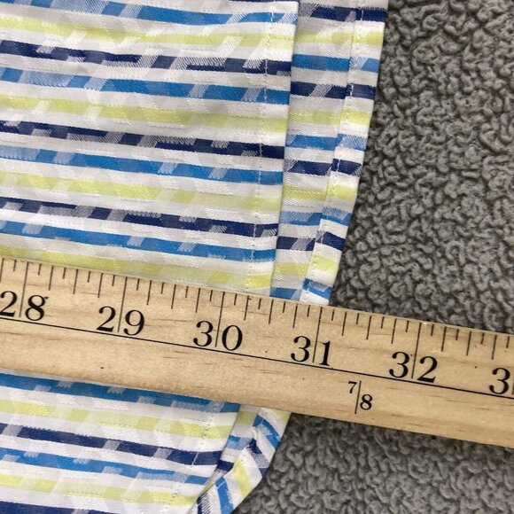 Robert Graham Shirt Men's Large Striped Button Long Sleeve Dinosaur‎ Flip Cuff - Picture 10 of 16